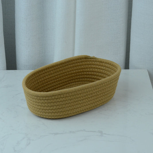 Cotton Rope Woven Oval Storage Basket Modern Home Organizer