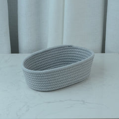 Cotton Rope Woven Oval Storage Basket Modern Home Organizer