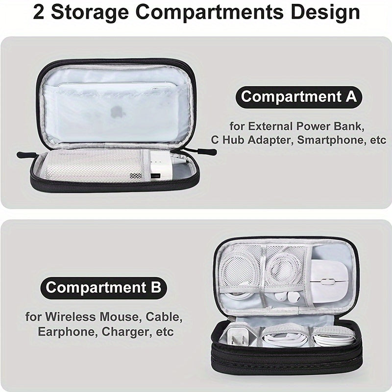 Travel Cable Storage Pouch, Waterproof Double Layer Carry Case