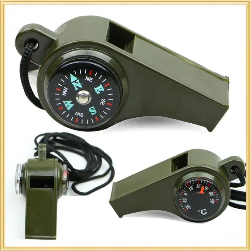 3-in-1 Survival Whistle Multifunction Lightweight Whistle Thermometer Compass