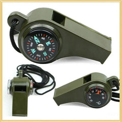 3-in-1 Survival Whistle Multifunction Lightweight Whistle Thermometer Compass