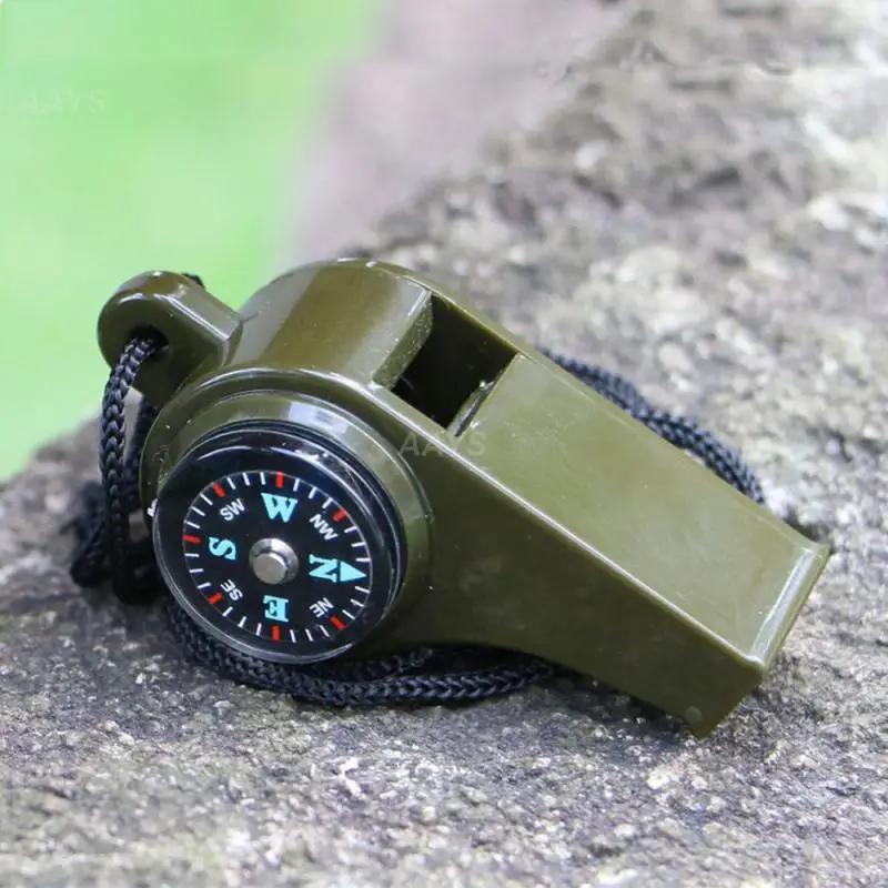 3-in-1 Survival Whistle Multifunction Lightweight Whistle Thermometer Compass