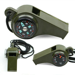 3-in-1 Survival Whistle Multifunction Lightweight Whistle Thermometer Compass