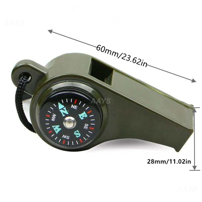 3-in-1 Survival Whistle Multifunction Lightweight Whistle Thermometer Compass