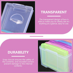 Plastic Transparent Photo Case Storage Box With 6 Inner Cases Large Capacity