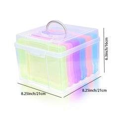 Plastic Transparent Photo Case Storage Box With 6 Inner Cases Large Capacity