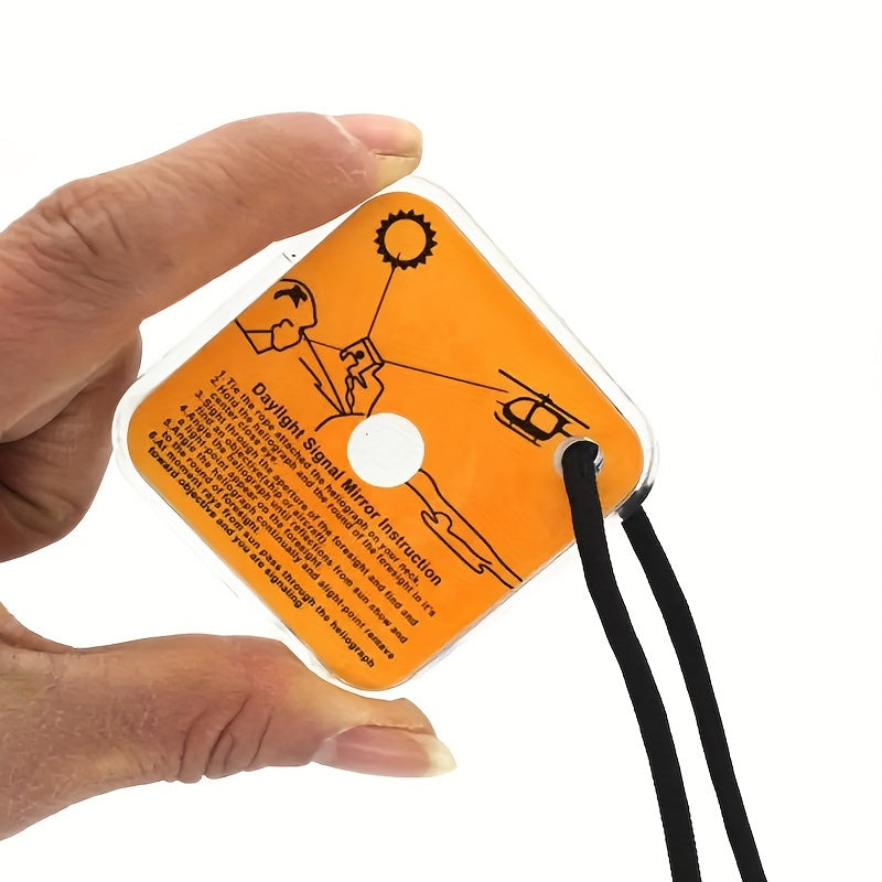 2pc Survival Signal Mirrors Outdoor Tool For Hiking Camping