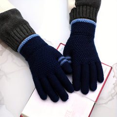 Kids Winter Gloves Thickened Knitted Coldproof Full Finger