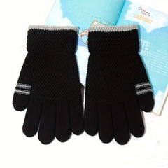 Kids Winter Gloves Thickened Knitted Coldproof Full Finger