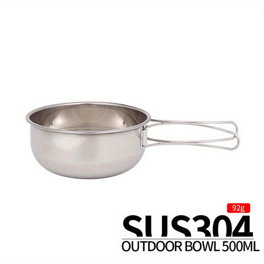 Stainless Steel Folding Bowl for Camping Portable Picnic Camping Bowl