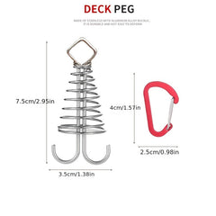 5pcs Stainless Steel Ground Nails for Decks, Rope Buckles, Camping Tents