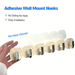 No Drilling Wall Hooks Storage Rack with 6 Coat Hooks