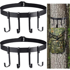 Tree Stand With Metal Hooks For Hanging Equipment