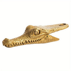 Retro Brass Crocodile Head Clamp Keychain Clip Pendant