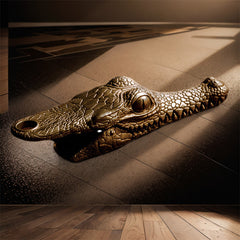 Retro Brass Crocodile Head Clamp Keychain Clip Pendant
