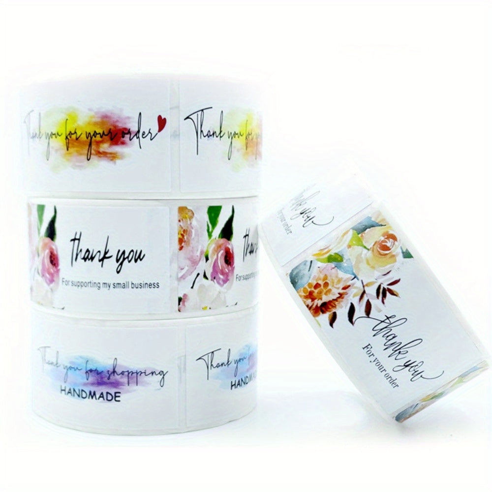 250 Round Floral Thank You Stickers for Wedding Bridal Shower