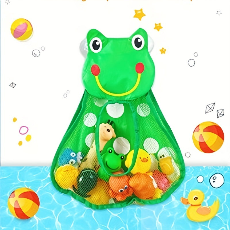 Bath Toy Storage Bag with Suction Cups Cartoon Design