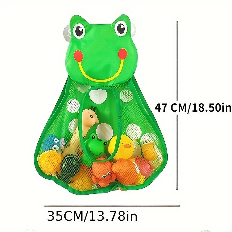 Bath Toy Storage Bag with Suction Cups Cartoon Design