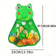 Bath Toy Storage Bag with Suction Cups Cartoon Design