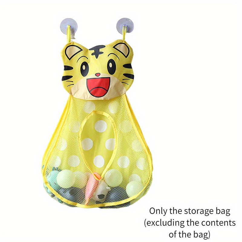 Bath Toy Storage Bag with Suction Cups Cartoon Design