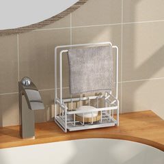 Wall Mounted Kitchen Rack Organizer for Towels Sponge Dishcloths