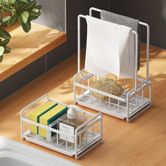 Wall Mounted Kitchen Rack Organizer for Towels Sponge Dishcloths