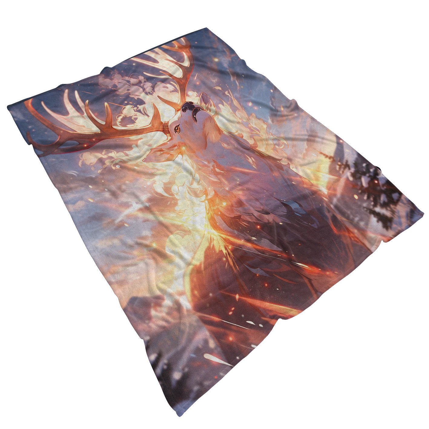 Cozy Glare Elk Print Blanket Lightweight Flannel Throw Blanket