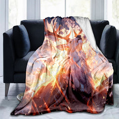 Cozy Glare Elk Print Blanket Lightweight Flannel Throw Blanket