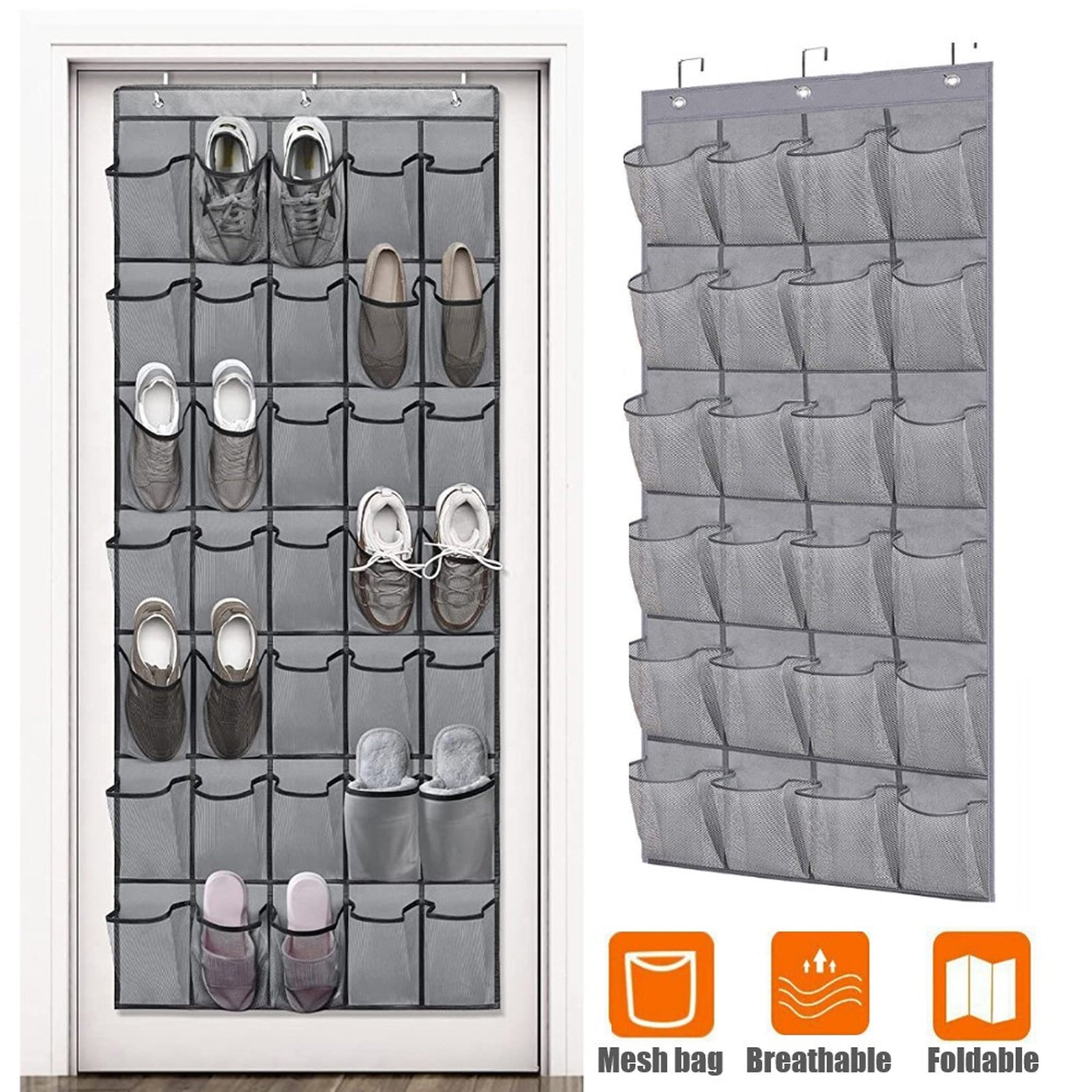 Hanging Shoe Organizer 24 28 Mesh Pockets Space Saver Storage Bag