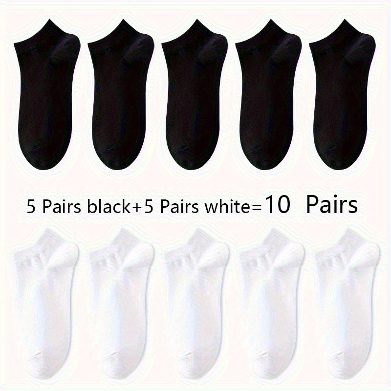 Men's Solid Liner Anklets Socks Comfy Breathable Soft Sweat Absorbent