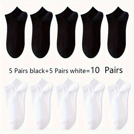 Men's Solid Liner Anklets Socks Comfy Breathable Soft Sweat Absorbent