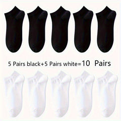 Men's Solid Liner Anklets Socks Comfy Breathable Soft Sweat Absorbent
