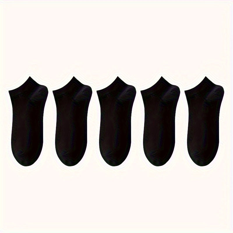 Men's Solid Liner Anklets Socks Comfy Breathable Soft Sweat Absorbent
