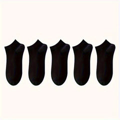 Men's Solid Liner Anklets Socks Comfy Breathable Soft Sweat Absorbent