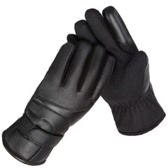 Winter Warm Coldproof Touch Screen Full Finger PU Leather Gloves For Men