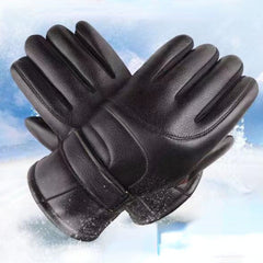 Winter Warm Coldproof Touch Screen Full Finger PU Leather Gloves For Men