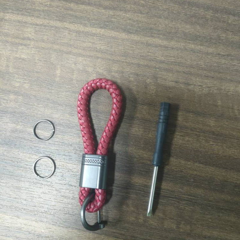 Faux Leather Braided Car Keychain Keyring Bag Key Chain Pendant Gift