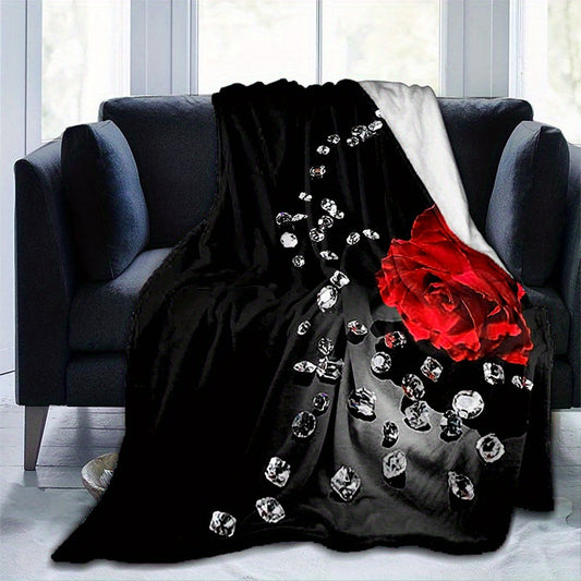 Rose Blanket Couch Quilt Cover Flannel Blanket Bedspread