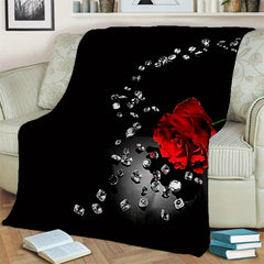 Rose Blanket Couch Quilt Cover Flannel Blanket Bedspread