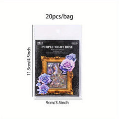 40pcs Rose Flower Gift Series Light Retro Laser Journal Sticker