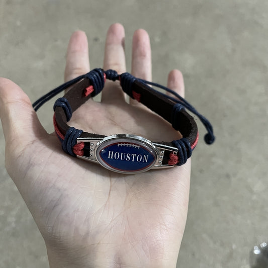 Football Team PU Leather Woven Bracelet