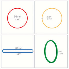 Multicolor Rubber Bands 1.96in Diameter 0.05in Width 50mm High Elasticity