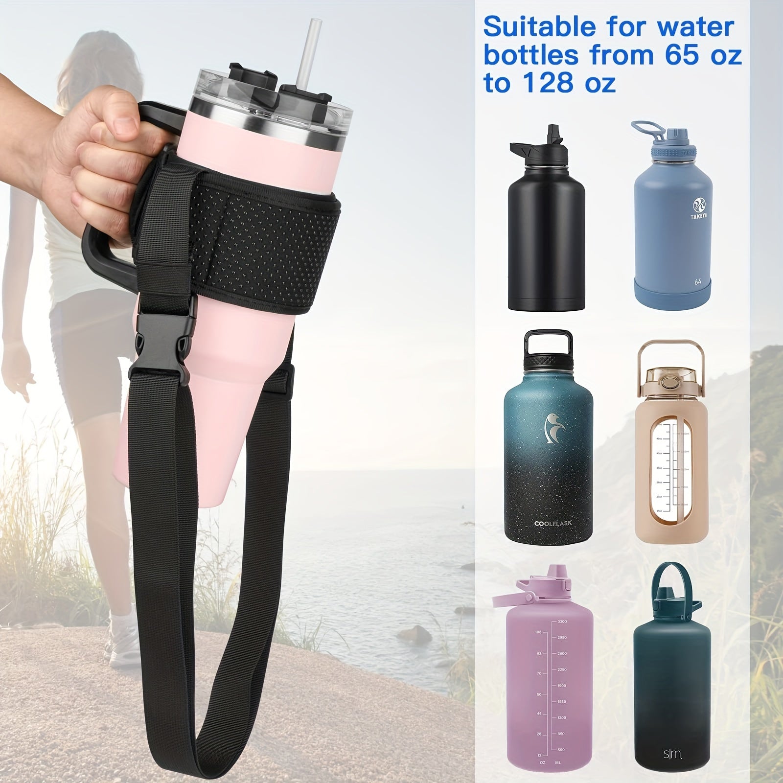 Water Bottle Carrier Strap 40-128oz Bottles