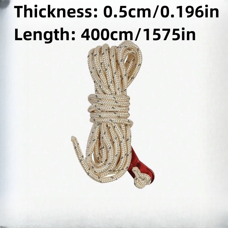 8pcs Camping Tent Wind Ropes w/ Carry Bag 4m Reflective Anti-slip Aluminum Alloy