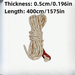 8pcs Camping Tent Wind Ropes w/ Carry Bag 4m Reflective Anti-slip Aluminum Alloy