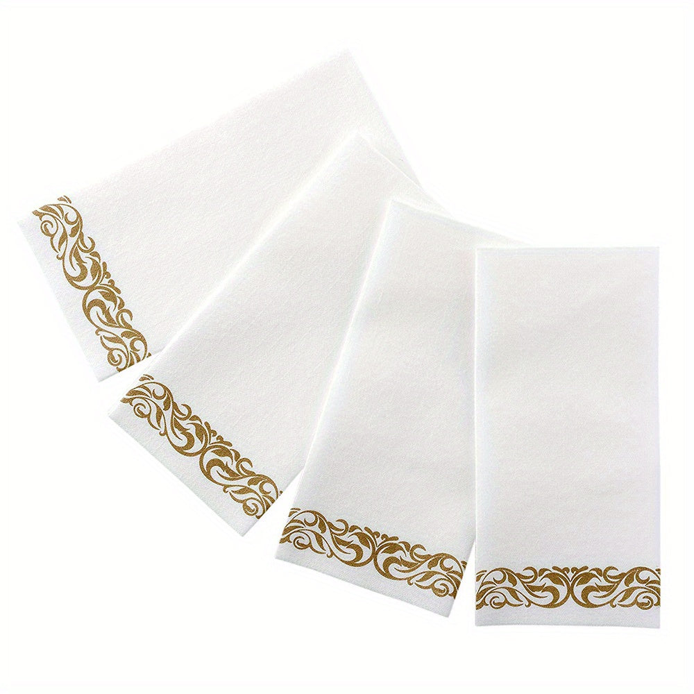 12pc Disposable Guest Towels Soft Absorbent Linen Feel Paper Hand Towel