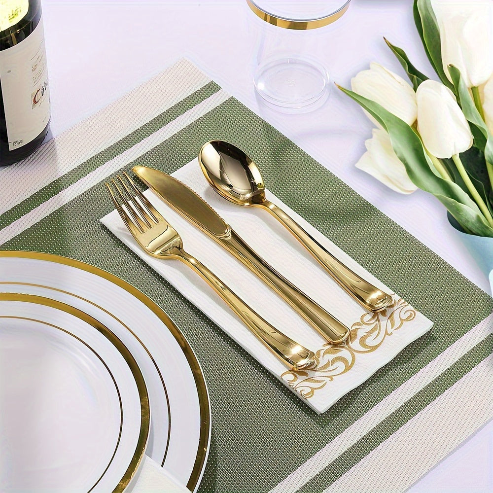12pc Disposable Guest Towels Soft Absorbent Linen Feel Paper Hand Towel