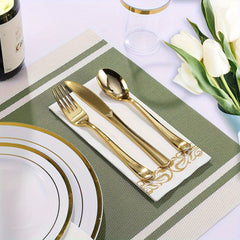 12pc Disposable Guest Towels Soft Absorbent Linen Feel Paper Hand Towel