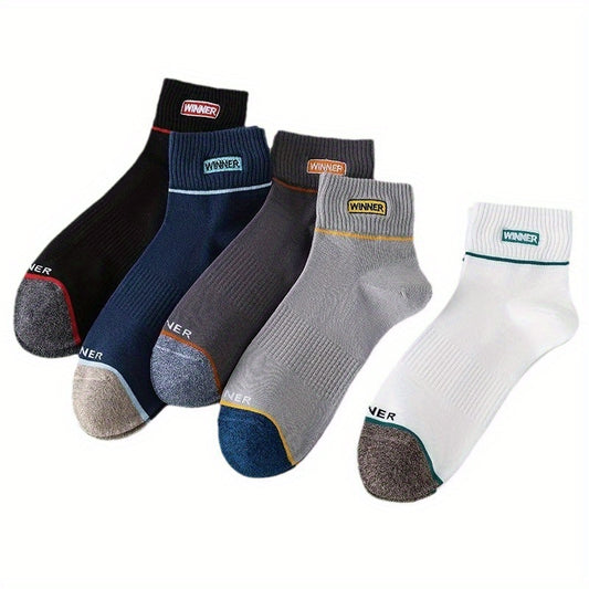 5pairs Men's Athletic Ankle Socks