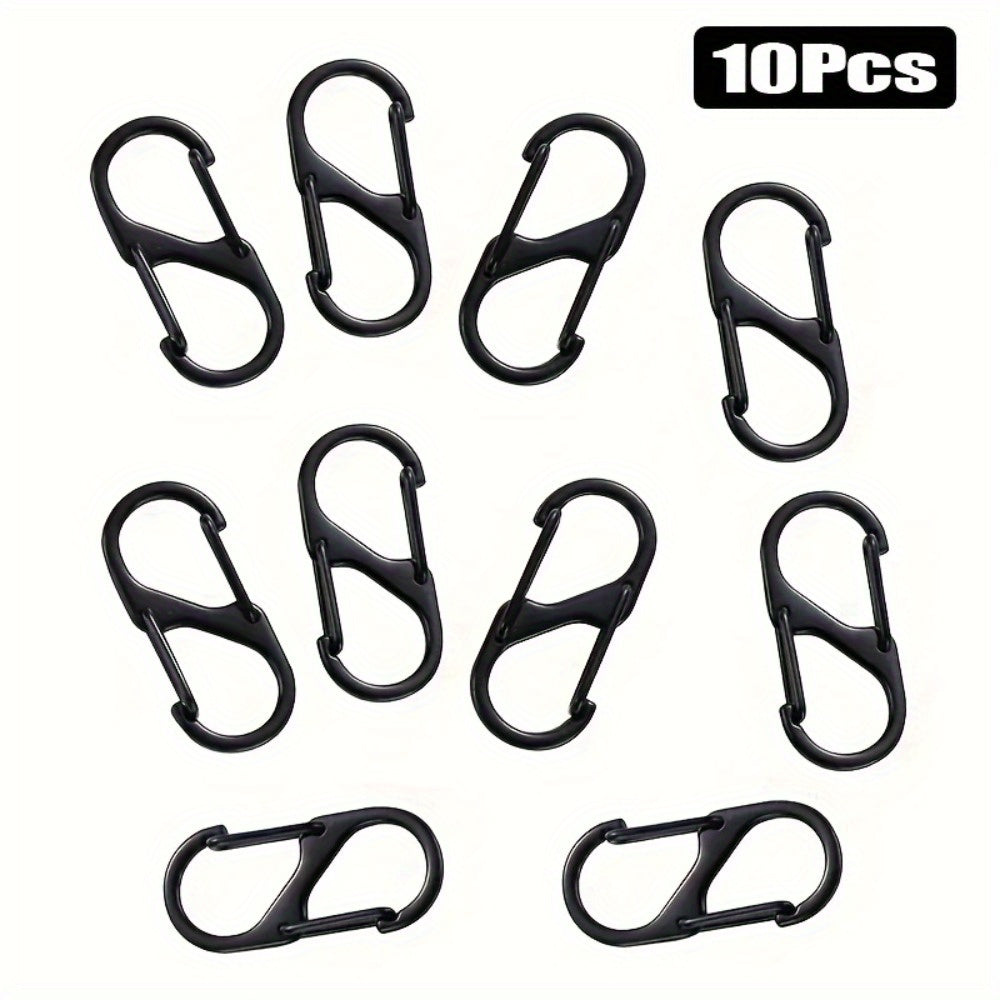 10pcs S-shaped Hook Buckle Keychain For Camping Hiking